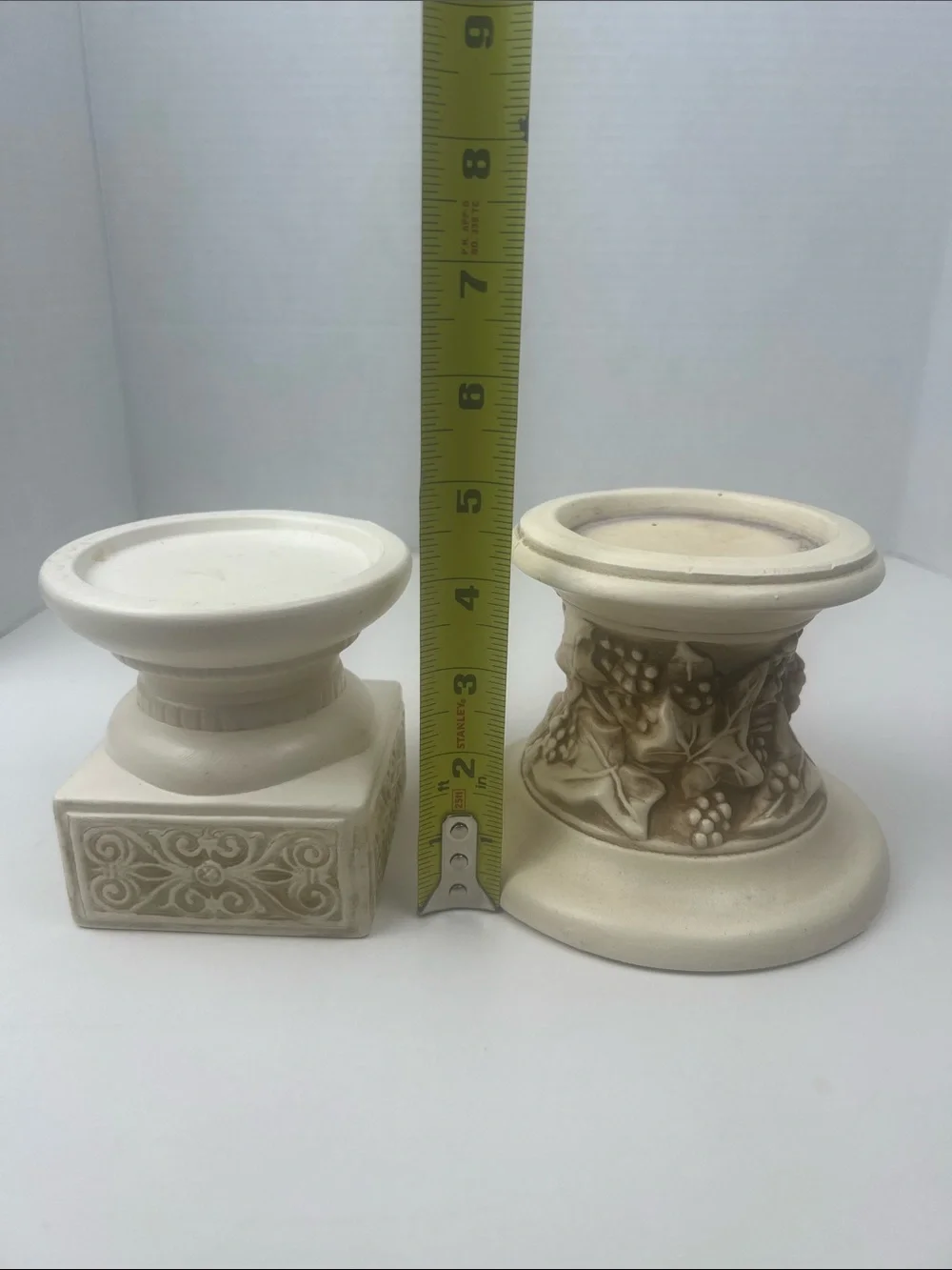 Vtg Mid Century Japanese Ceramic Candle Holders - Wolin & Stamped Japan